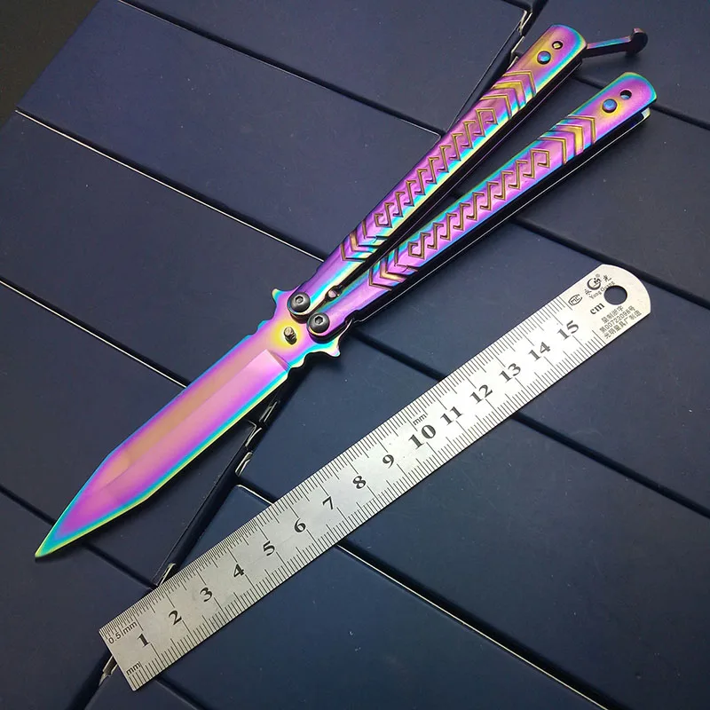 Складной нож с лезвием карманные ножи Бали песня нож-бабочка без края неточенный