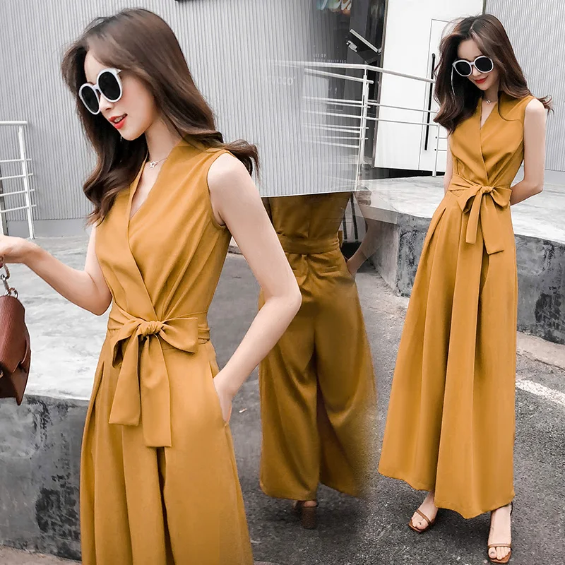 2021 New elegant Women long Jumpsuit Party Sleeveless lady solid Summer Jumpsuits rompers |