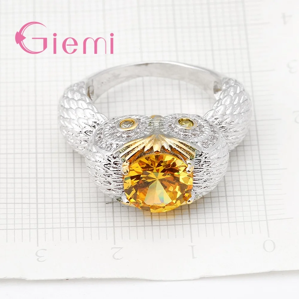 Женское кольцо в форме совы из серебра 925 пробы | Украшения и аксессуары