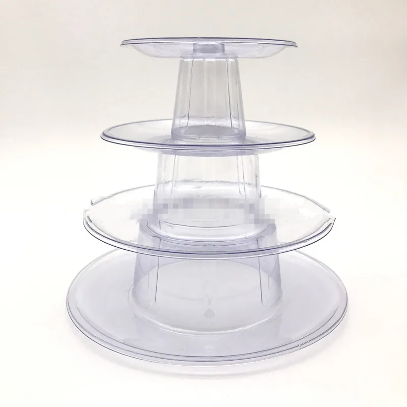 Multi function Macarons Дисплей Стенд 4 уровня круглый пирамида из Макарон Торт ПВХ cd