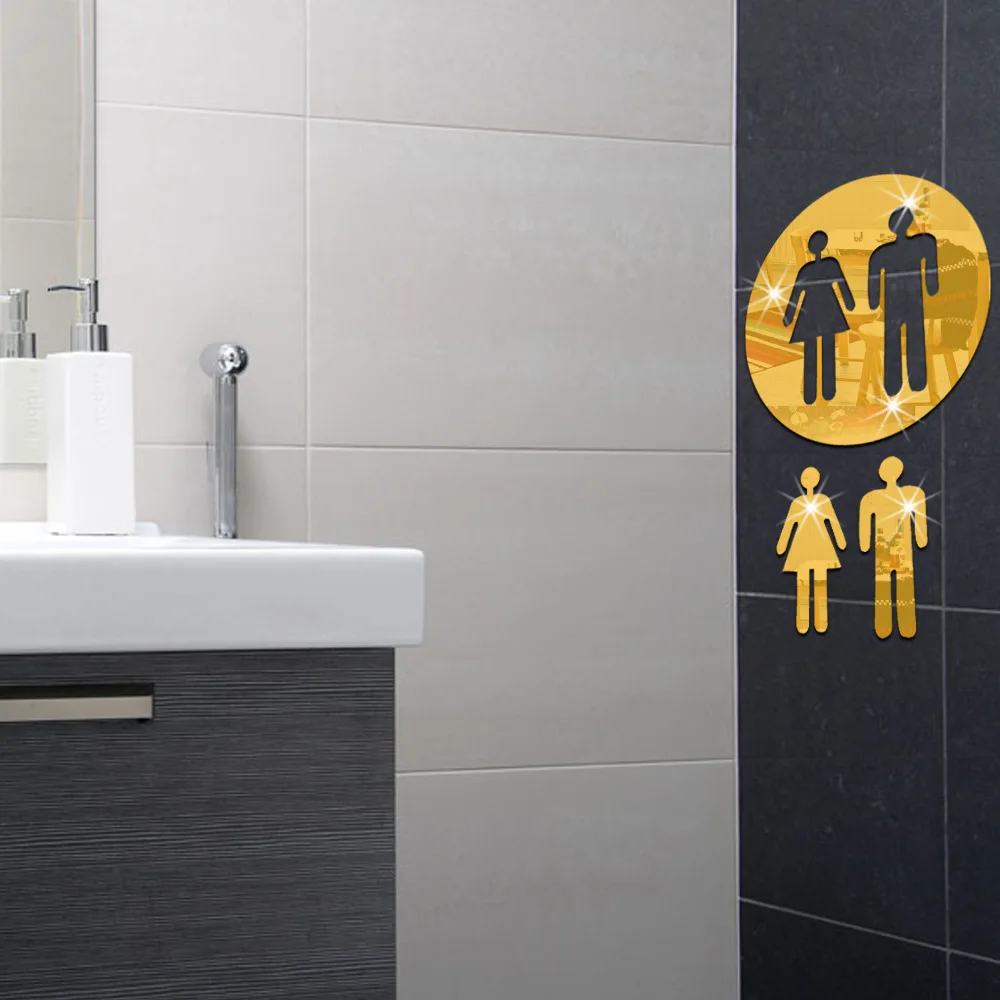 Новые мужские и женские WC наклейки знаки для туалета Туалет Санузел вывеска