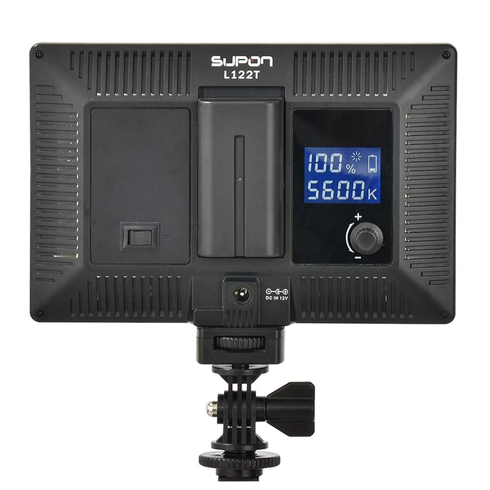 SUPON L122T светодиодный 3300 K-5600 K ультра тонкий ЖК-дисплей двухцветный и Диммируемый студийный видео лампа панель для камеры DV видеокамера+ NP-F550 батарея