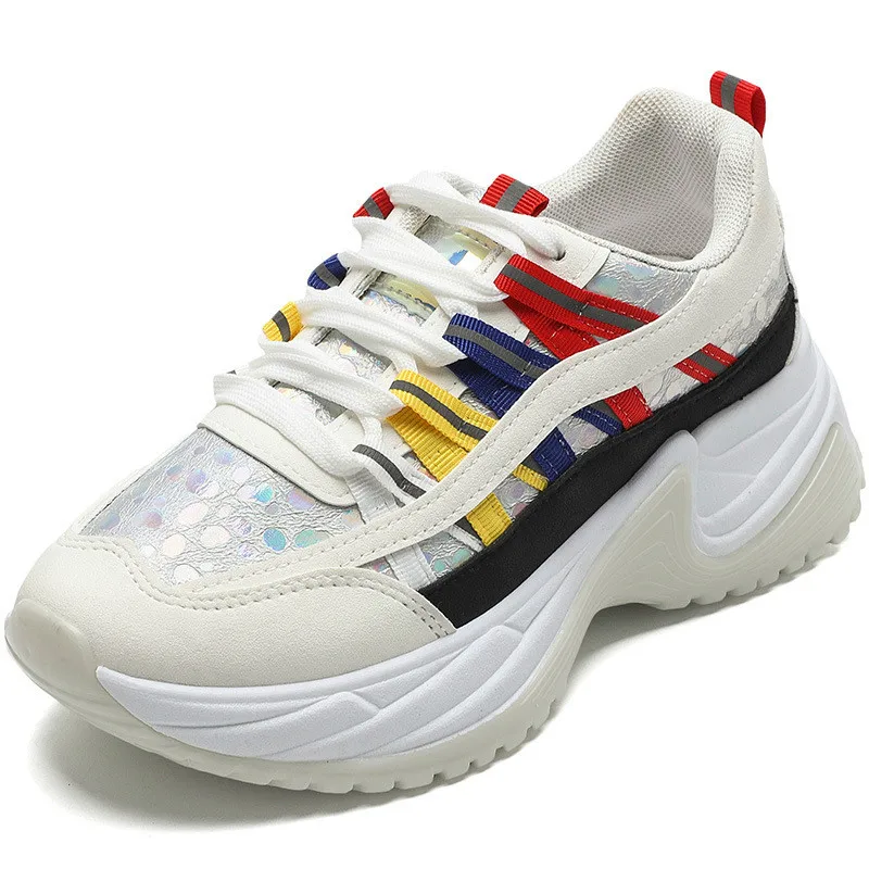 Женские кроссовки на толстой подошве Fujin Модные дышащие для отдыха студентов |