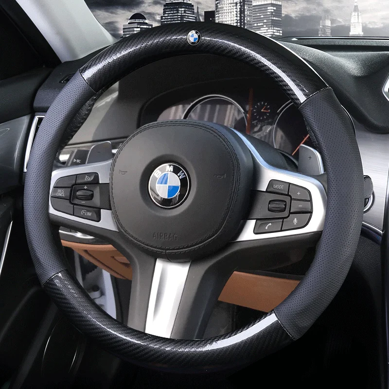 Car Steering-wheels Cover 37 38cm 15&quot for BMW 1 2 3 4 5 6 7 Z Series E46 E90 E87 F20 F22 F45 F30 G20 E60 F10 G30 F01 G11 E89 |