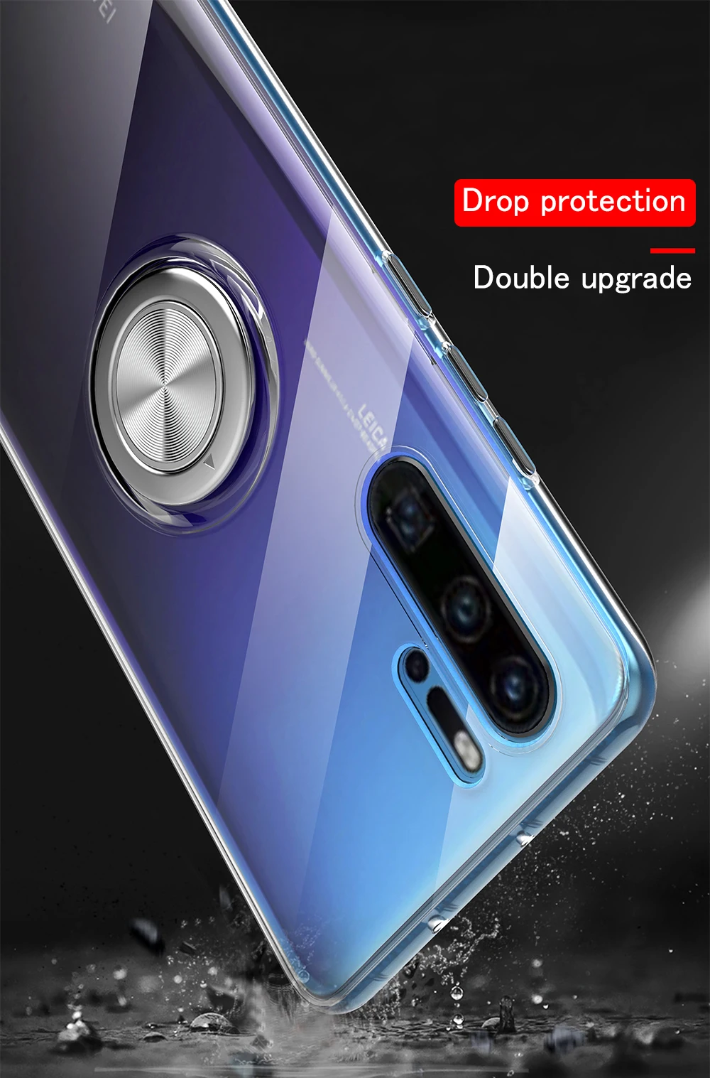 Магнитный чехол с металлическим кольцом для huawei p30 lite p30 Pro Mate30 Nova4, силиконовый чехол для huawei p20 pro p20 lite, прозрачный чехол