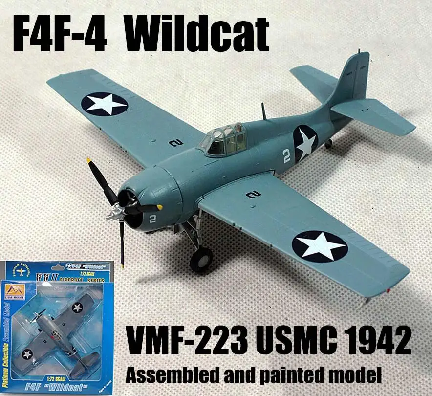 США Grumman F4F дикий кот самолет боец VMF 223 1/72 без литья под давлением легкая модель| |