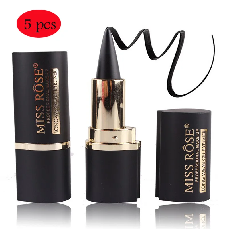 5pcs 1/3/4/5/10 шт. Miss Rose, профессиональный Черная Подводка для глаз Stick Eyeswear гладкая длительный макияж глаз карандаш ручка - Цвет: 5pcs