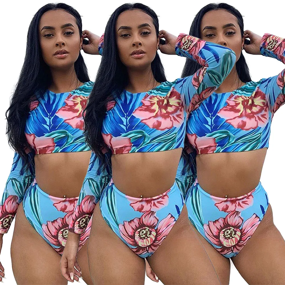 2019 новые модные летние комплекты из двух предметов с цветочным принтом и