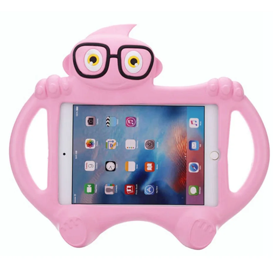 Розовый Чехол для ipad mini 1 2 3 4 Дети милый мультфильм 3D защитный нетоксичный EVA пены ударопрочный для мини-Обложка для ipad Чехлы мини - Цвет: Розовый