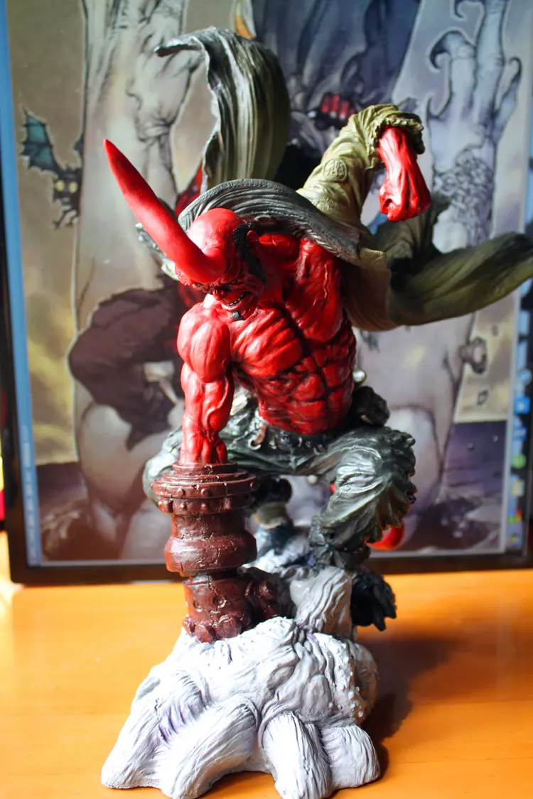 [Новейшая] коллекция Большой 36 см раскраска HELLBOY модель Фигурка база angryi бои издание смолы статуя украшения дома комнаты подарок