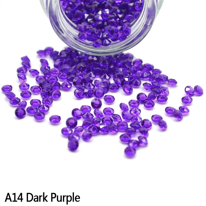 Dark purple 1000 шт/партия украшения стола мини прозрачные акриловые стразы конфетти свадебные ремесла Разбрасыватели конфетти для стола вечерние праздничные принадлежности - Цвет: Dark purple