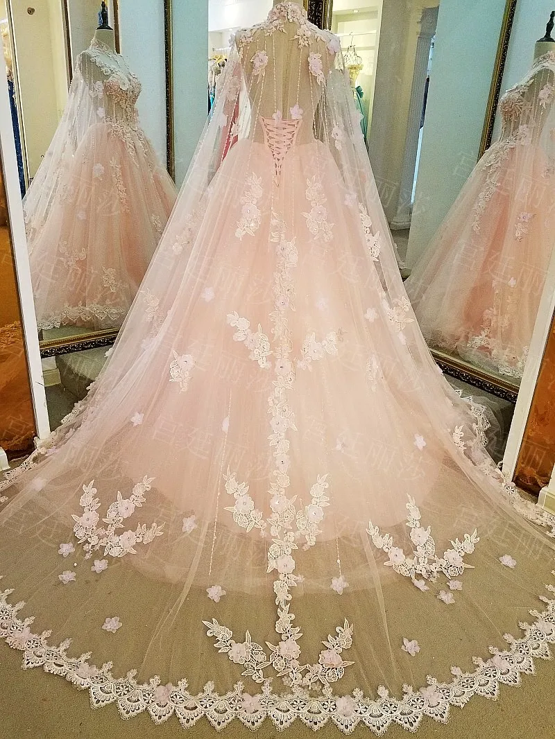 AOLANES/элегантное кружевное вечернее платье с высоким воротом длинное свадебное