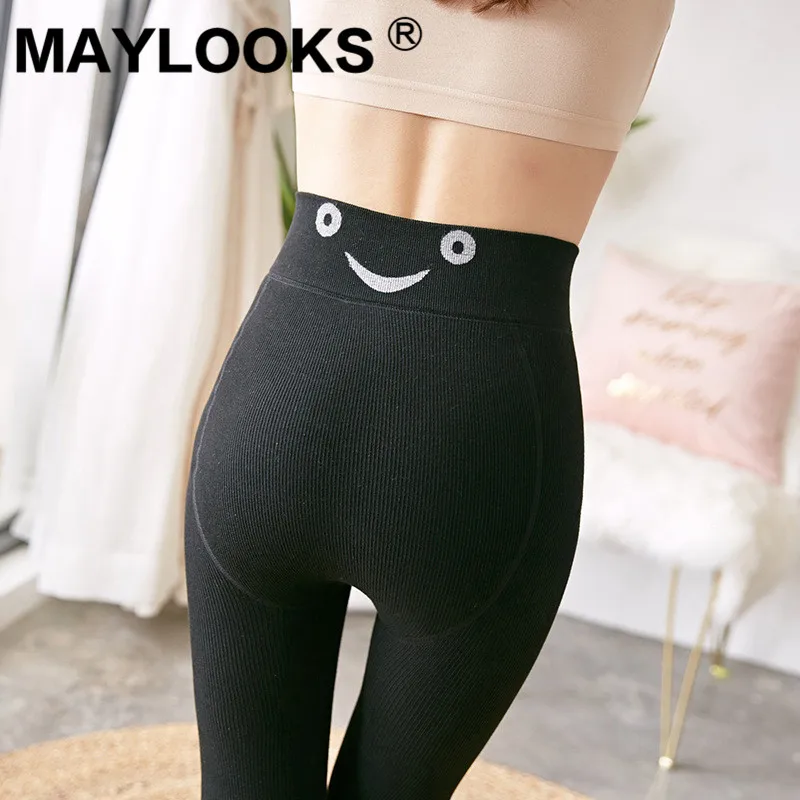Maylooks/Новые тонкие и бархатные утолщенные женские леггинсы с теплыми ножками 340 г