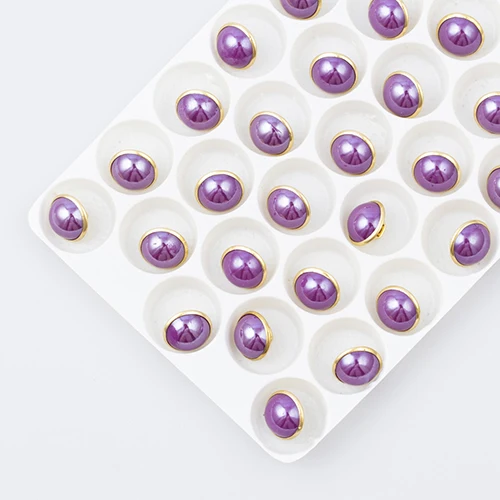 purple 20 шт металлические пуговицы с жемчугом, акриловые пуговицы ручной работы со стразами, разноцветные декоративные пуговицы для одежды S150 - Цвет: purple