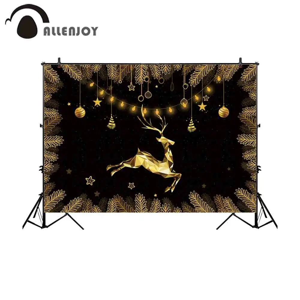 Allenjoy фоны для фотосъемки Золотой 3d олень Рождественская елка Кружевной декор