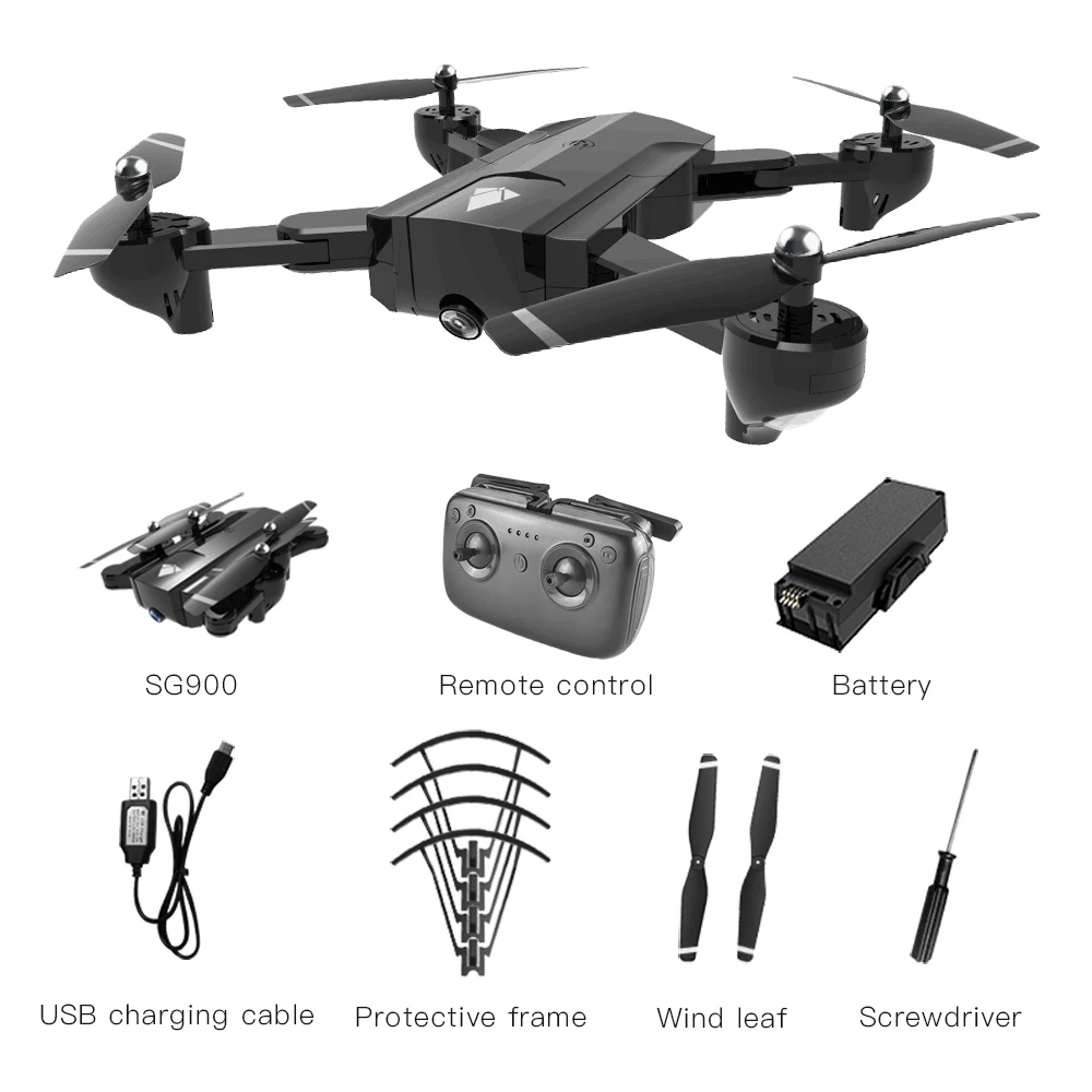 Профессиональный Радиоуправляемый квадрокоптер SG900 Wi Fi FPV 4K HD двойная