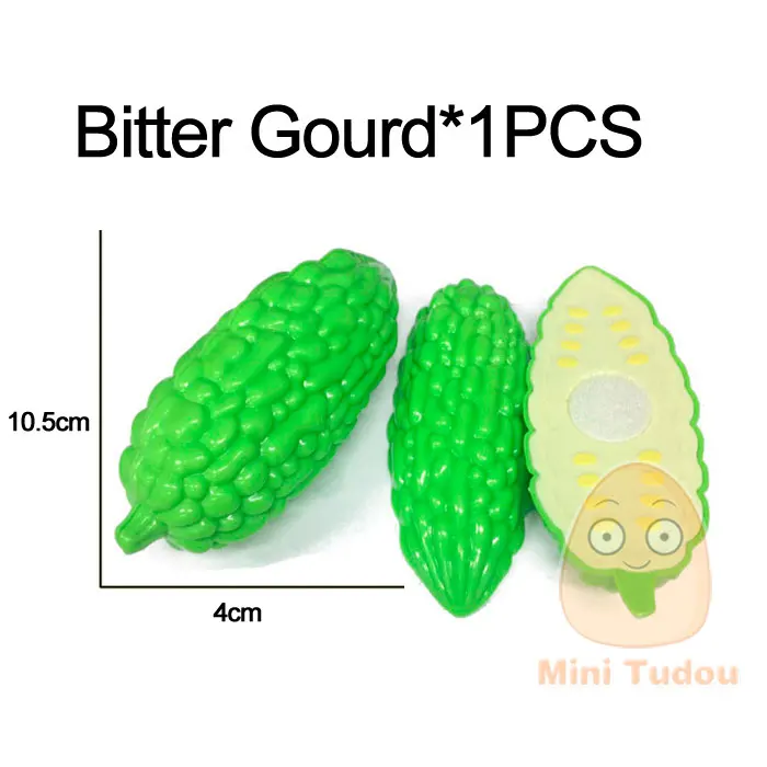 Bitter Gourd Minitudou еда игрушки cut фрукты овощи детская кухня развивающие продукты питания овощи детская кухня притворись play kitchen cut игрушки малыша миниатюрные питание фрукты игрушки для девочек Мальчики - Цвет: Bitter Gourd