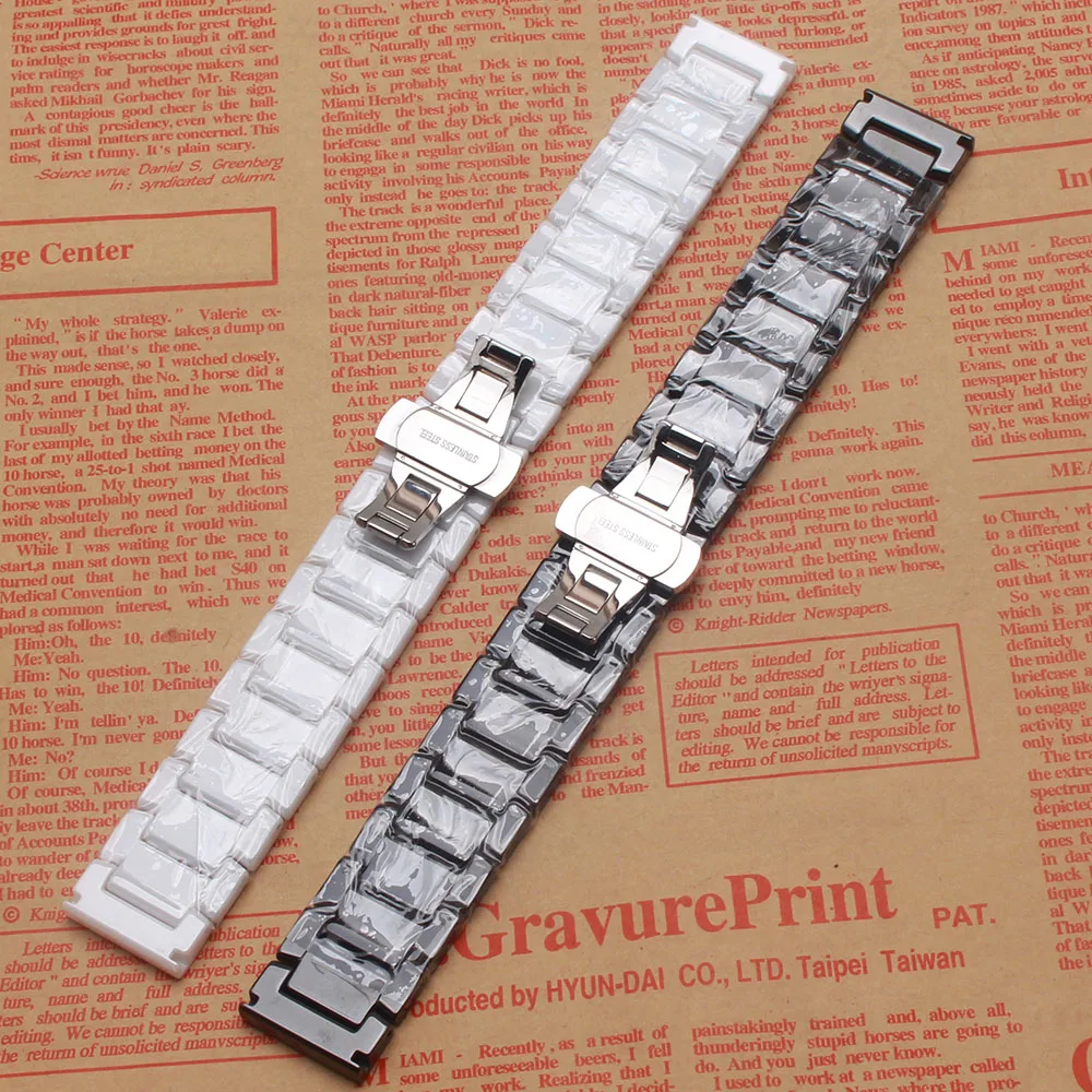 

Black Ceramic 22mm Watchband Bracelet fit Gear S2 S3 Classic frontier Watches smart accessories diamond watch strap polished HOT