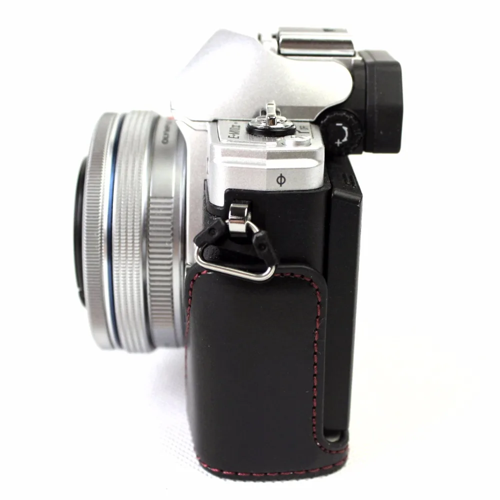 Высококачественный чехол из искусственной кожи для камеры Olympus EM10 II III E-M10 Mark II III с батарейным отсеком