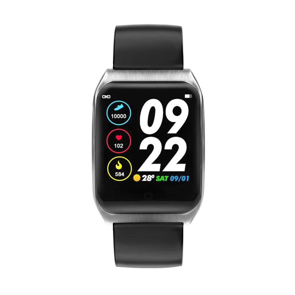 TPU Strap Black Новые ЭКГ+ PPG E58 Смарт часы Здоровье часы Relojes Smartwatch кровяное давление монитор сердечного ритма Спорт фитнес трекер PK N58 E04 - Цвет: TPU Strap Black