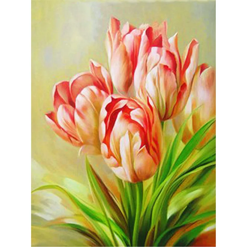 

2016 DIY Diamond Painting Needlework NoveltySquare Full Diamond Embroidery Pattern Flower Tulip Set For Painting NE654