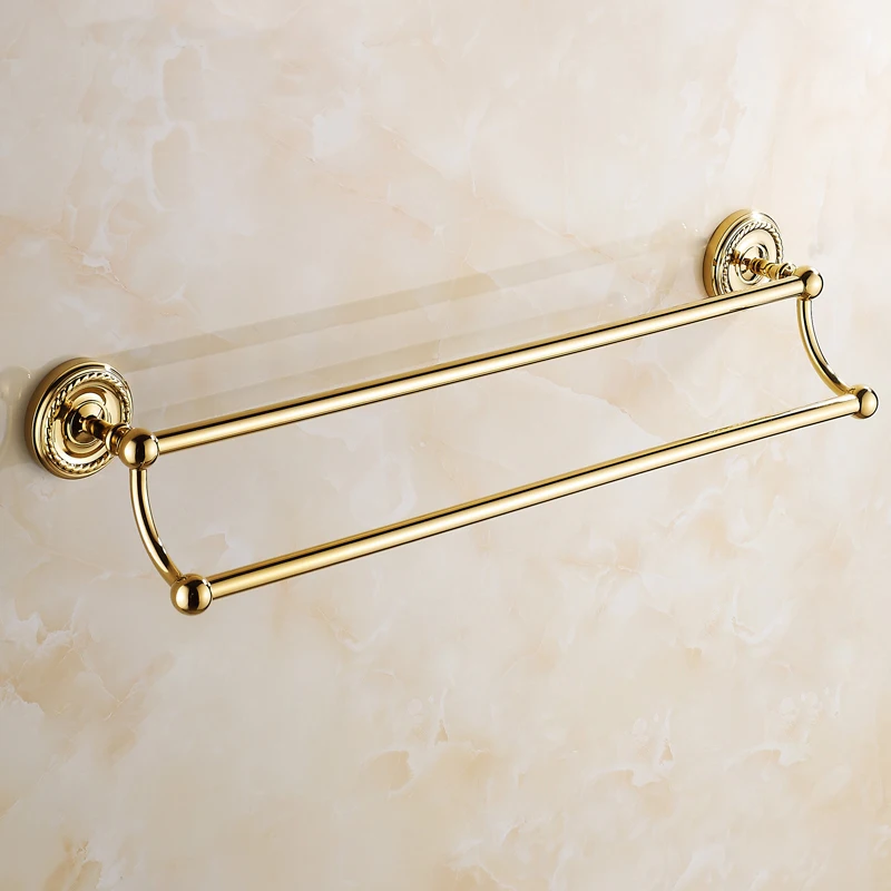 Bars Rack Gold, European Antique Brass Towel Bars, Wall Toilet Hanging Towel Rack Shelf Vintage