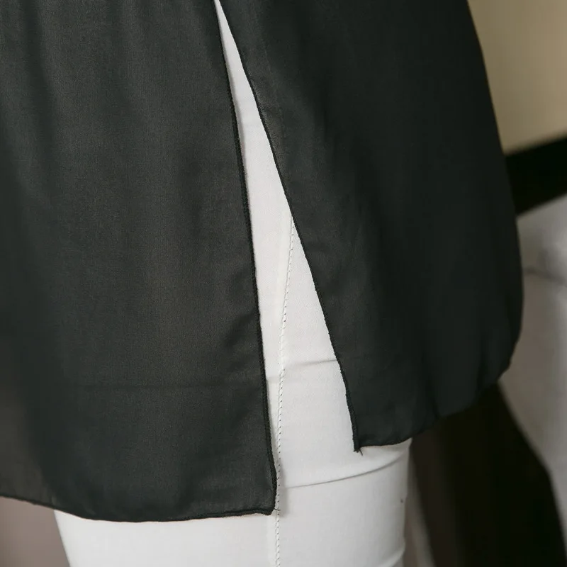 

3XL-7XL 2020 Plus size Summer Chiffon Blouses Casual Women Large Size Tops Ladies Office Big Size 6XL Simple Black Loose Blouses