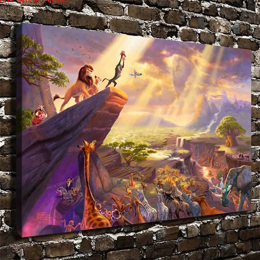 Томас Кинкейд Король Лев холст для живописи принт Гостиная домашний декор