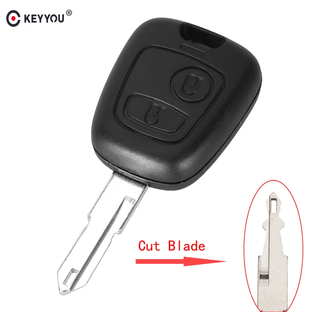 KEYYOU Новый чехол для ключей с 2 кнопками Peugeot Partner Expert 106 206 306 406 сменный