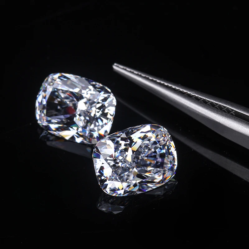 DEF цвет супер белый 12*16 мм измельченный лед форма подушки Moissanite 11 50 карат