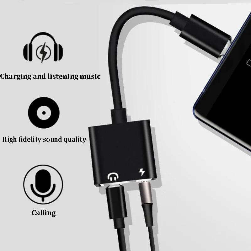 Male Type-C to Female 3.5mm Aux Earphone Audio Adapter Converter Charge Adpater for Xiaomi 6 Huawei Mate 10 | Мобильные телефоны и