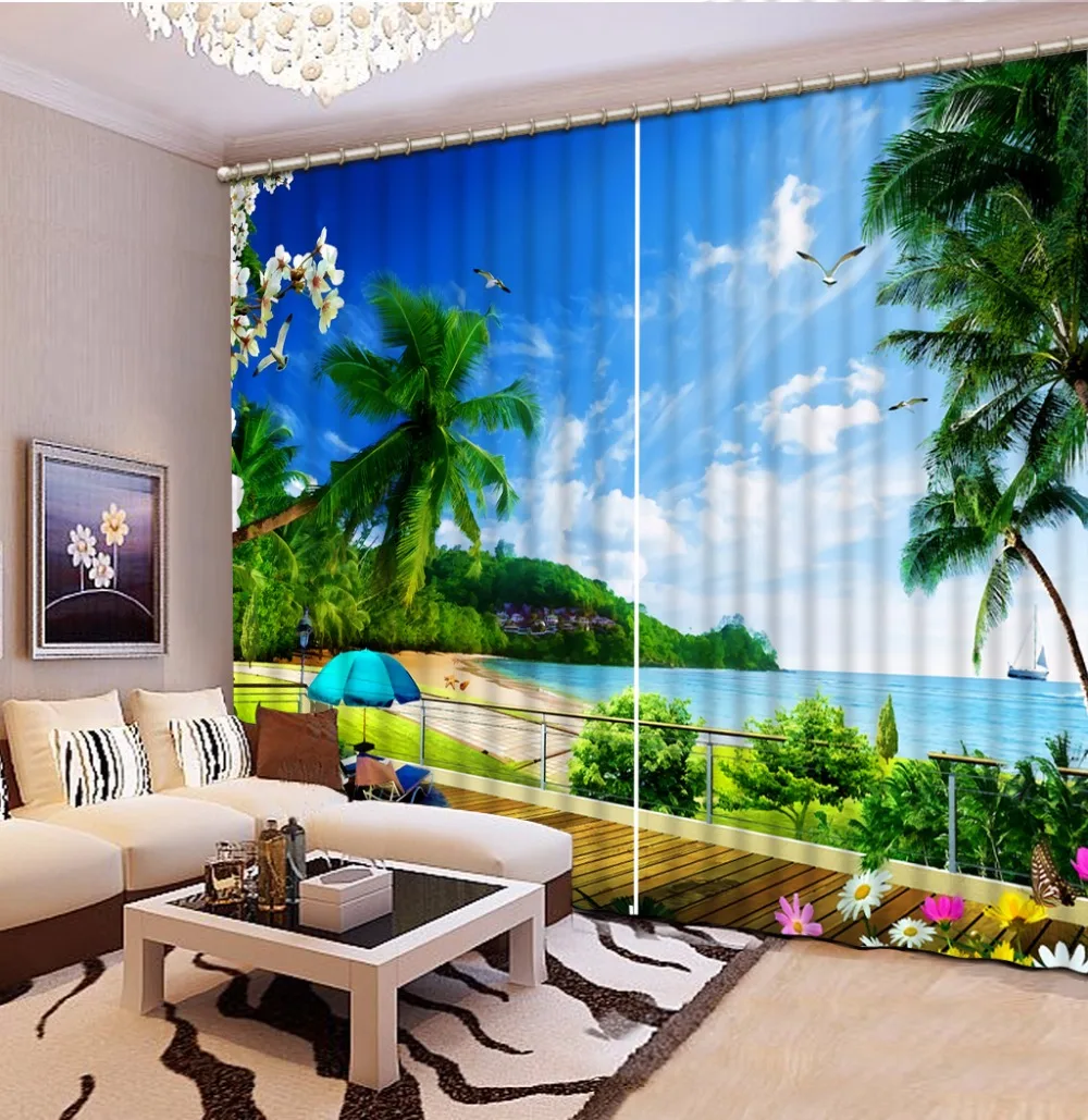 Красивые HD природа пейзаж шторы 3D гостиная спальня занавески живопись для окна