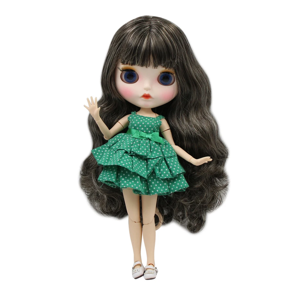 Кукла Blyth ICY DBS с белой кожей шарнирное тело новое матовое лицо черные смешанные