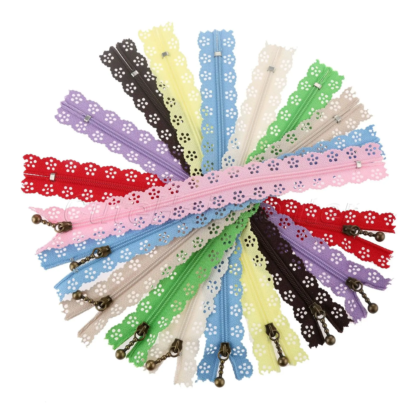 Original Hicello 10Pcs/bag Zipper DIY Nylon Coil Lace Zippers + Puller for Tailor Sewer Craft Bag Women's Fashion 20cm | Дом и сад