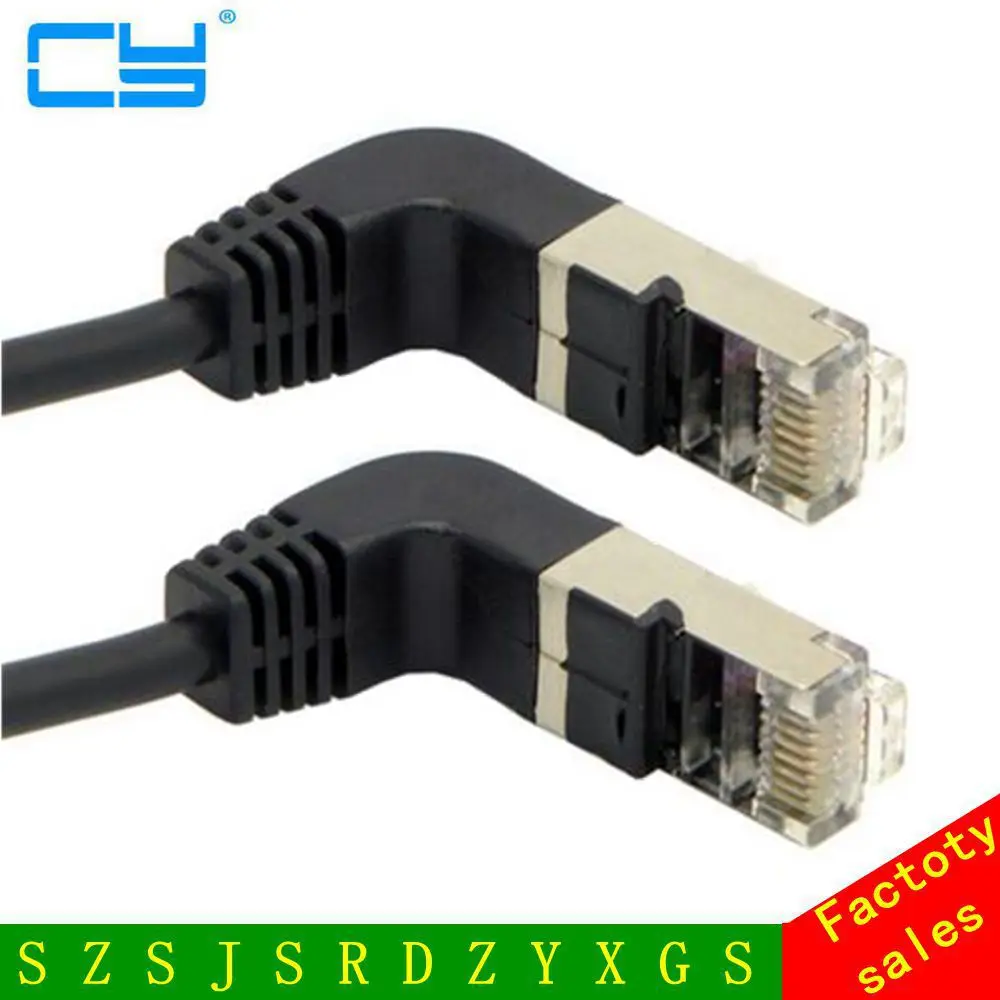 90 градусов под углом 8P8C FTP STP UTP Cat 5e для сети Ethernet LAN кабель коммутационных шнуров 50