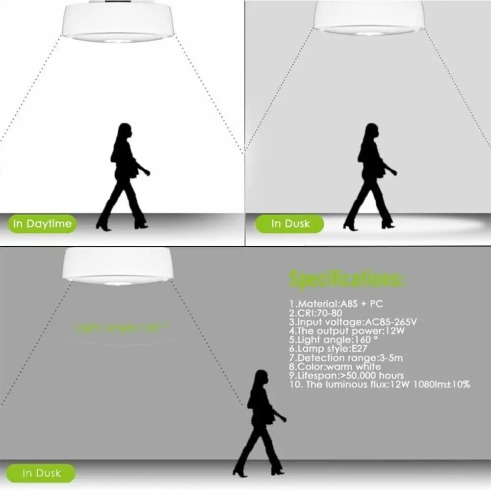 12 Вт 18 инфракрасный датчик движения света заподлицо светодиодный потолочные