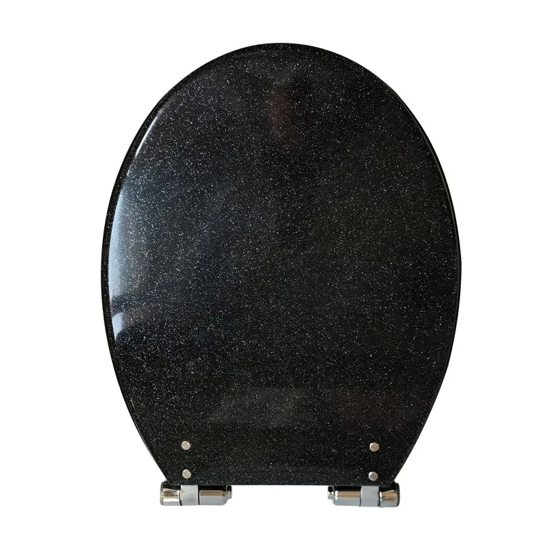 European style resin toilet seats lid,black Universal buffer resin toilet seat,Thicken Stylish Slow-Close toilet seat cover