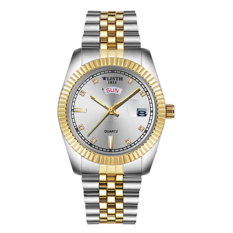 2019 часы мужские наручные Стальные Мужские кварцевые золотые классные montre