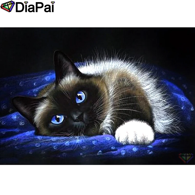 

DIAPAI 100% Full Square/Round Drill 5D DIY Diamond Painting "Animal cat" Diamond Embroidery Cross Stitch 3D Decor A18786