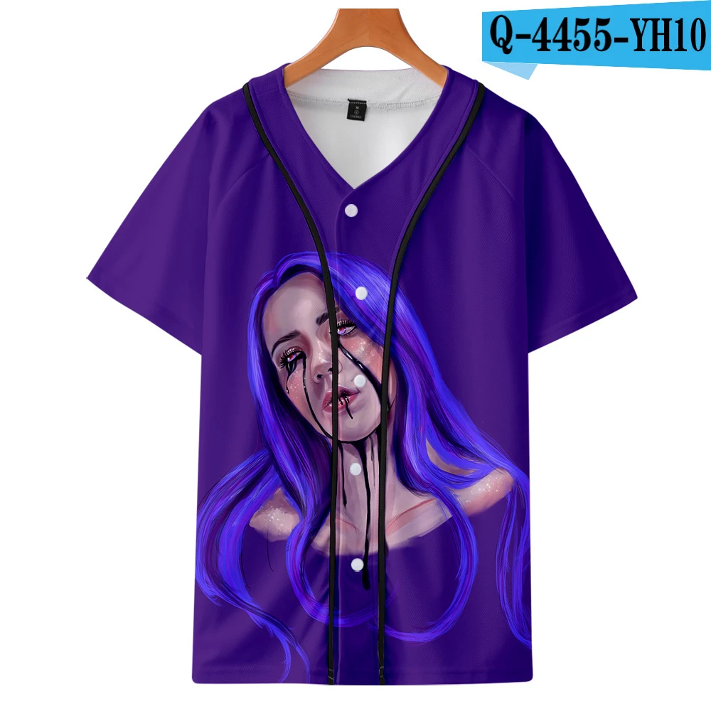 Billie Eilish, 3D принт, бейсбольные футболки для женщин/мужчин, модные летние футболки с коротким рукавом,, уличная одежда, футболки, топы - Цвет: 3D