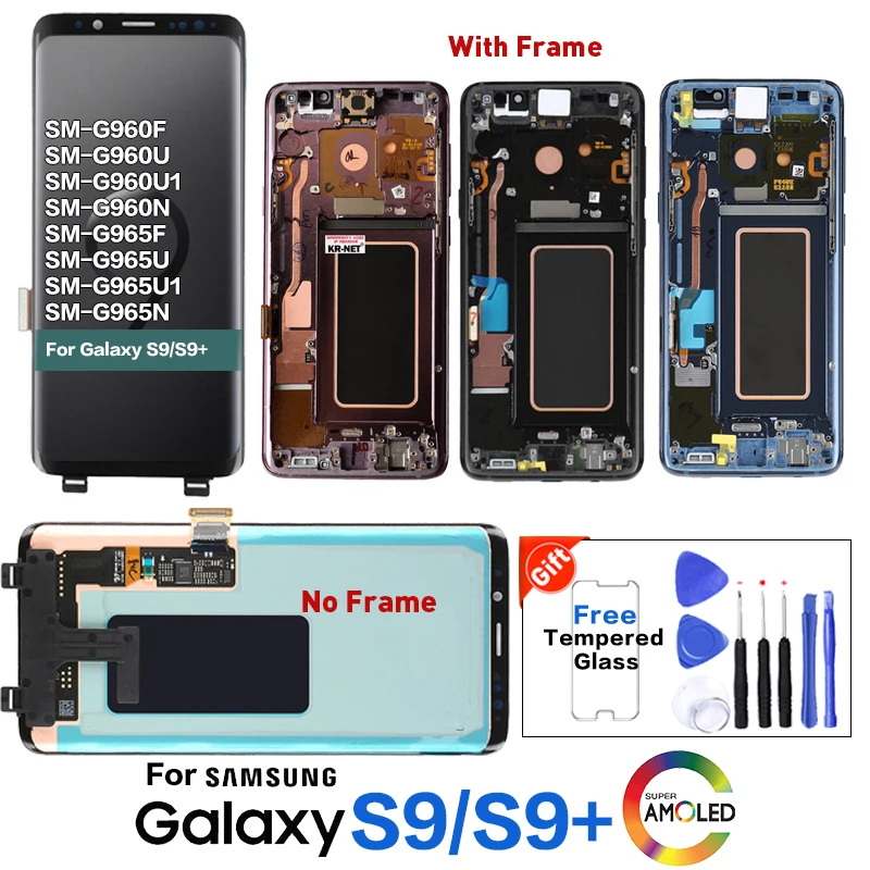 Оригинальный супер Amoled Замена lcd для SAMSUNG Galaxy S9 сенсорный экран дигитайзер Plus G960