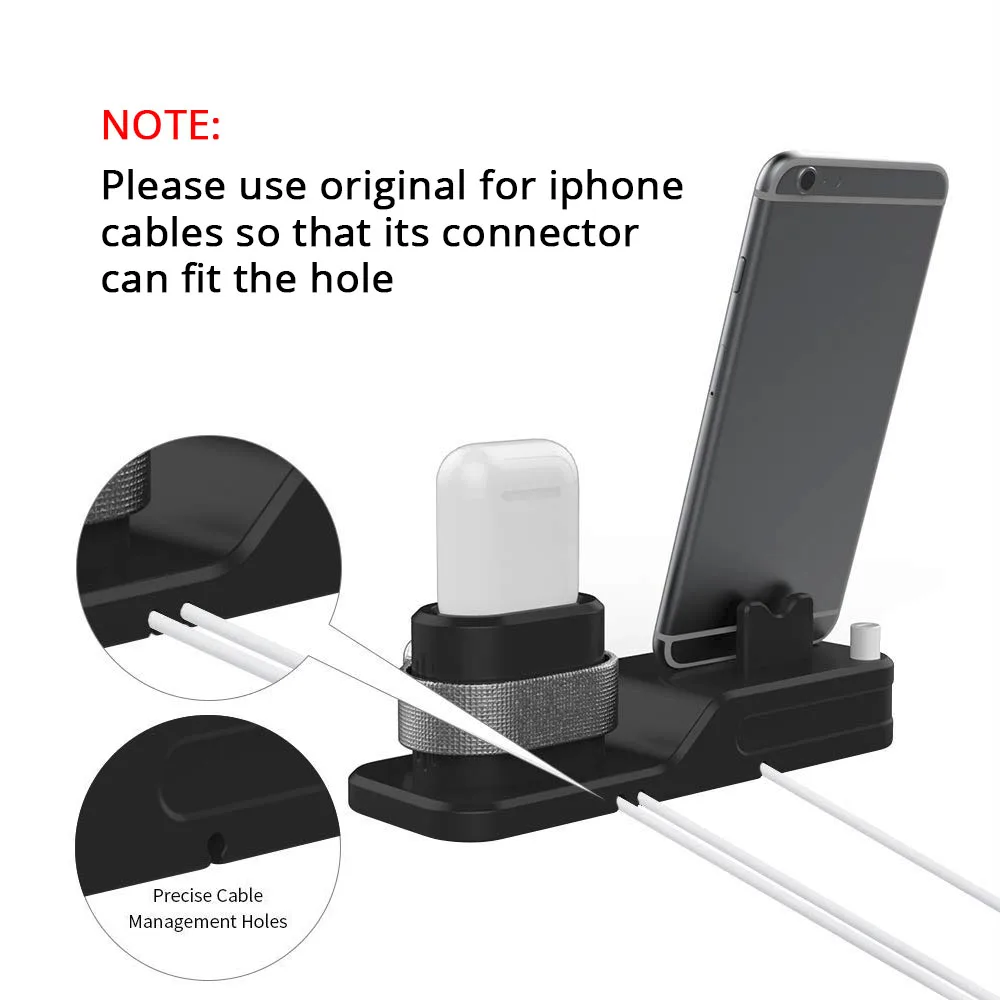 Многофункциональная зарядная док-станция Подставка для Airpods iPhone X 7 8 6 6s plus 5 зарядная док-станция Подставка для Apple watch 4 3 2