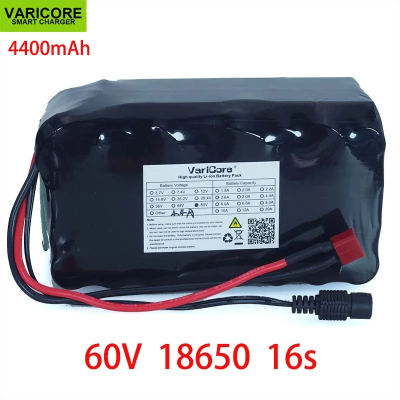 VariCore 16S2P 60V 4.4Ah 18650 Li-ion Battery Pack 67.2V 4400mAh Ebike Electric bicycle Scooter with 20A discharge BMS 1000Watt |