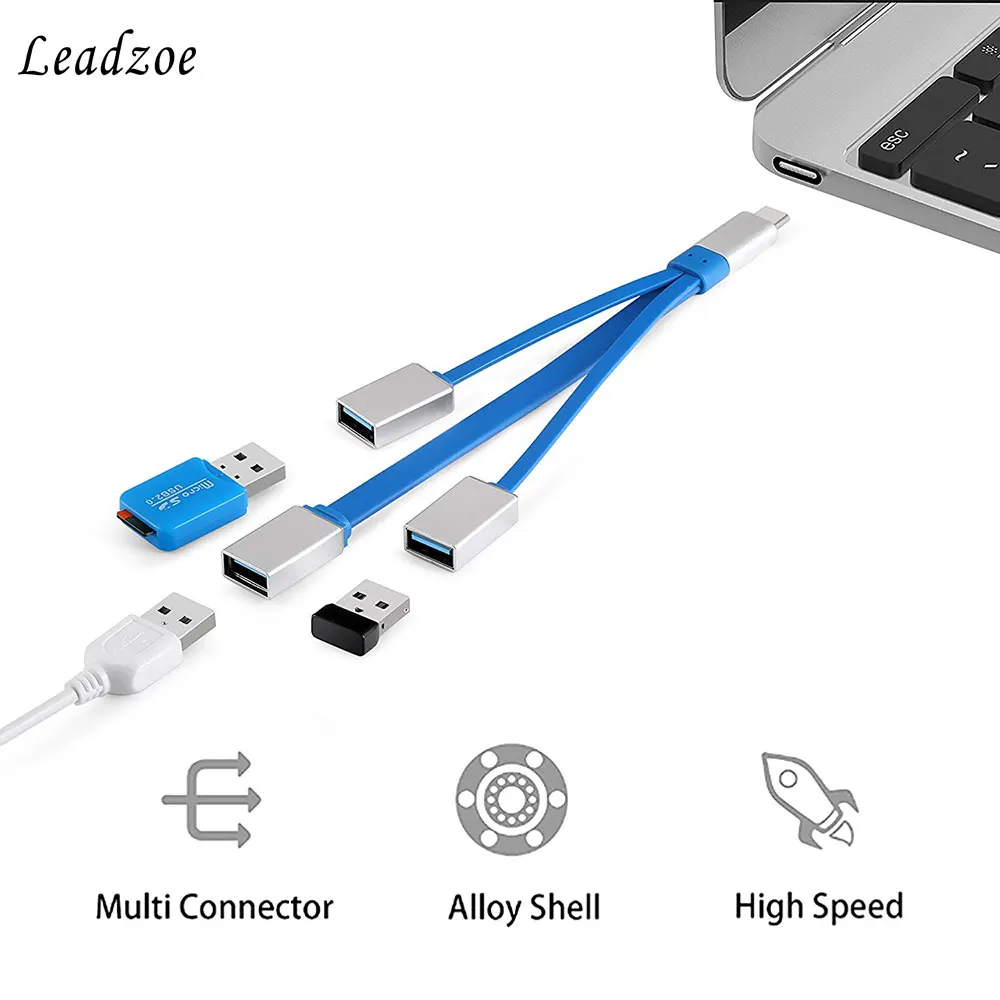 USB C концентратор, Leadzoe 3-в-1 Тип usb C OTG USB Hub разветвитель для MacBook, MacBook Pro, Google Pixel, Galaxy S8/S9, более USB-C устройств
