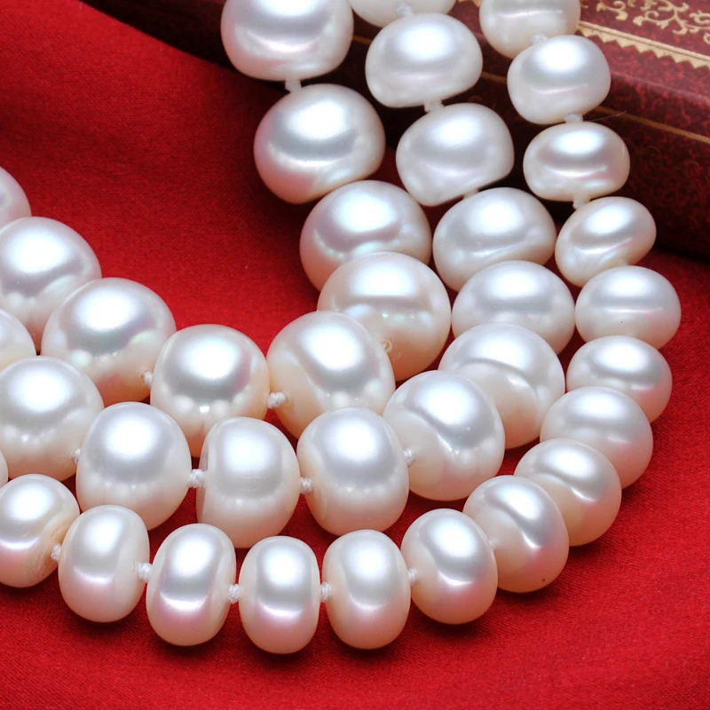 Женское ожерелье из серебра 2017 пробы с натуральным пресноводным жемчугом 8-100%-11