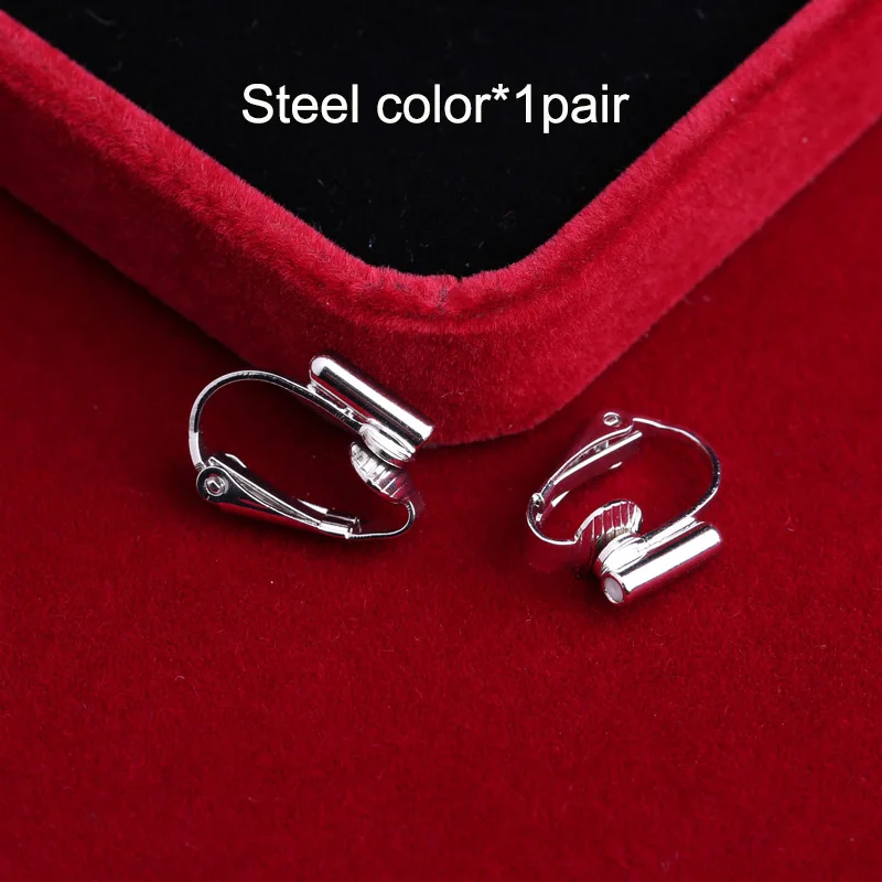 Steel color Ухо Зажимы-преобразователи игла- игла клип тип безболезненный гипоаллергенно Пронзенный женский Сделай Сам ручной работы серьги - Окраска металла: Steel color