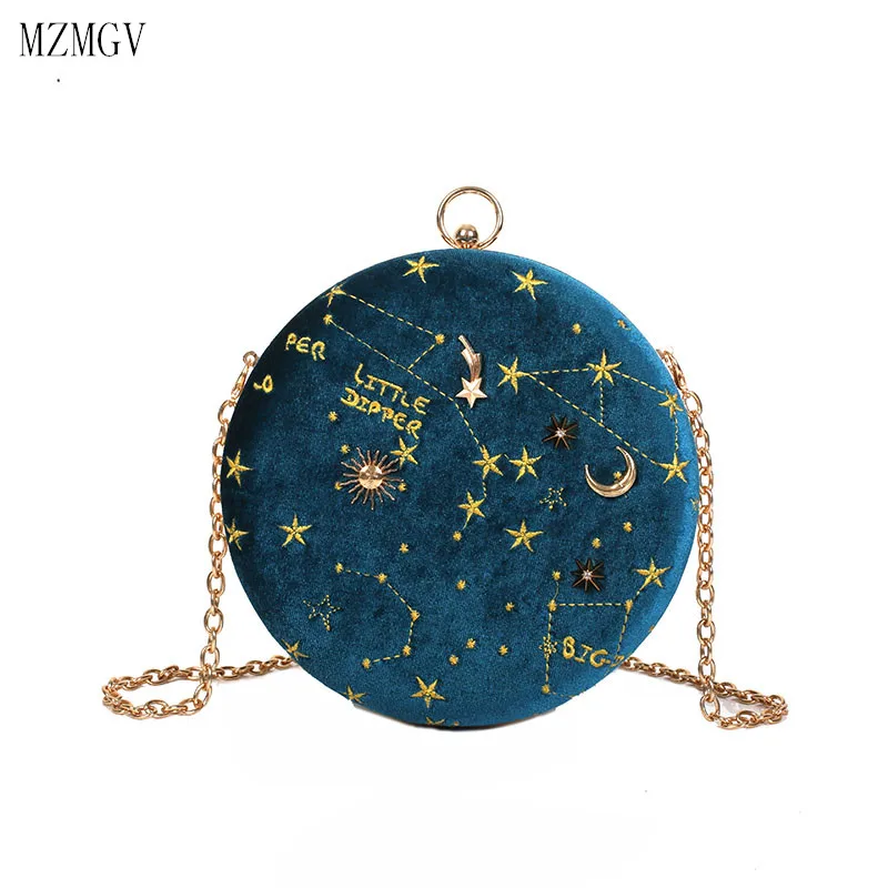 Звездное небо круговой Мода шерсть для женщин сумка кожа Crossbody курьерские Сумки