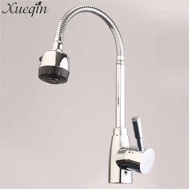 Xueqin хромированный Поворотный кухонный кран современный для раковины смесители