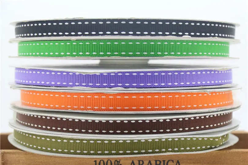 DUWES 3/8 ''Бесплатная доставка 6 цветов вариант Двусторонняя прошитая ленточка