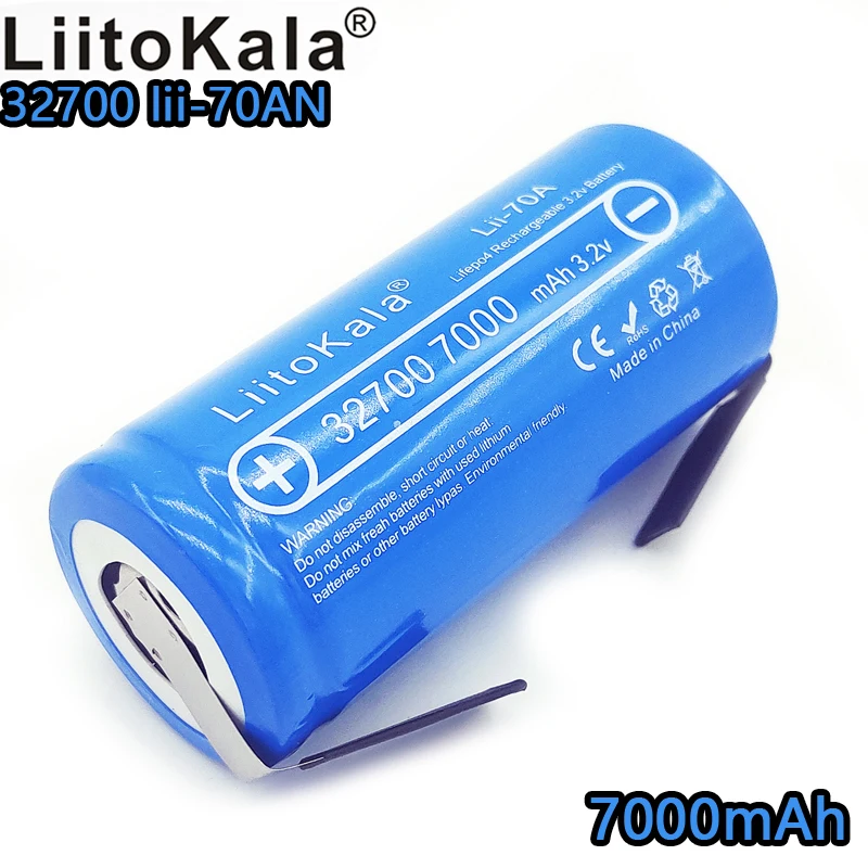 LiitoKala lii-70A LiFePo4 7000 mAh 3,2 V литий-железо-фосфат 32700 аккумуляторная батарея никелевая пластина DIY